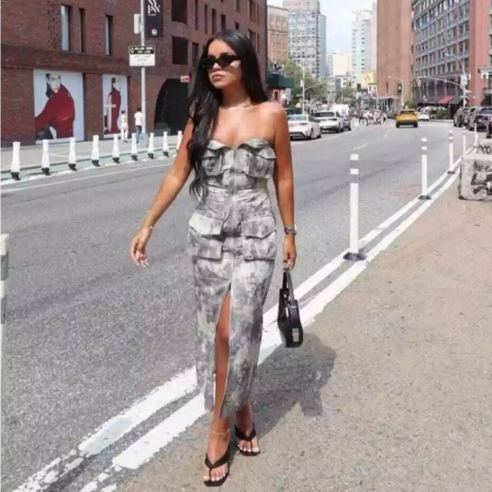 Zara Camo Cargo Dress
